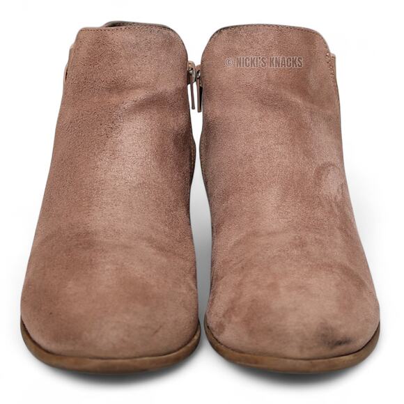 Madeline Girl Tabitha 2 Faux Suede Ankle Boots Taupe Size 9.5 Women - Picture 4 of 13